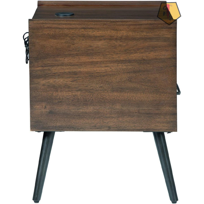 Corrigan Studio® Calmoni MidCentury Square End Table With 2 USB